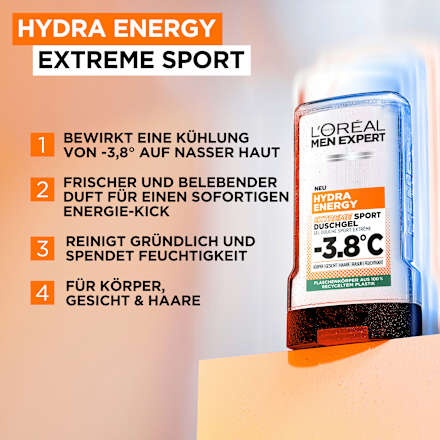 Duschgel Hydra Energy Extreme Sport, 250 ml L'ORÉAL PARiS MEN EXPERT