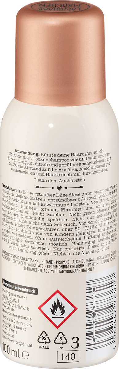 LANGHAARMÄDCHEN Trockenshampoo Pure Frische, Reisegröße, 100 ml