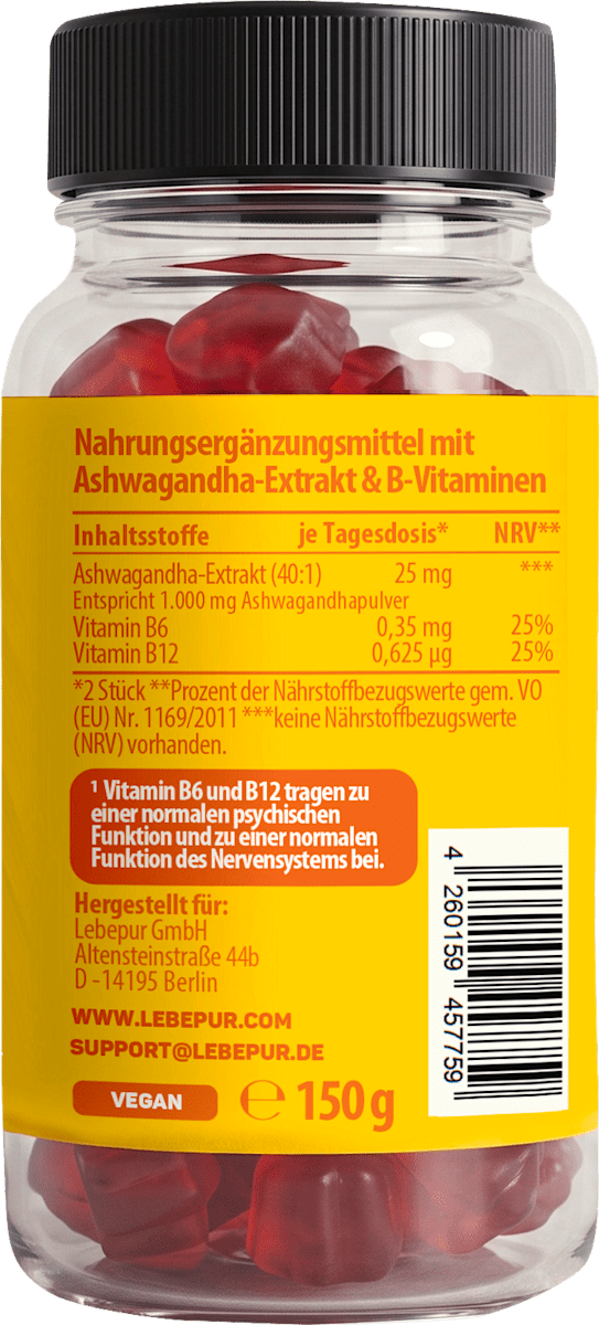 Lebepur Gummies à l'Ashwagandha 60 unités, 75 g