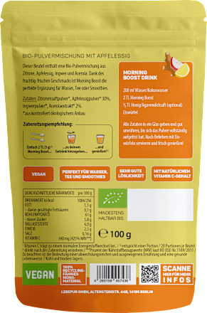 Pflanzenpulver, Morning Boost, 100 g