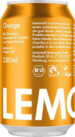 Erfrischungsgetränk, Lemonaid Orange, 0,33 l EINWEG