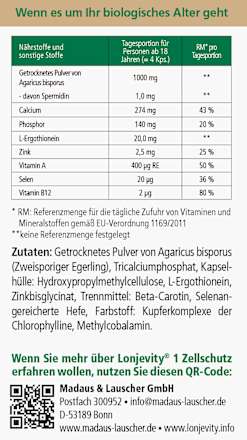 Lonjevity 1 Zellschutz Kapseln 120 St, 67,5 g