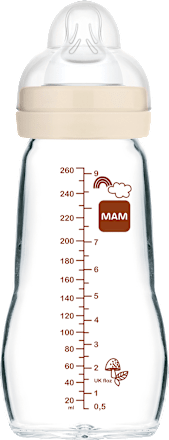 Babyflasche aus Glas Feel Good matt, creme, von Geburt an, 260 ml, 1 St mam
