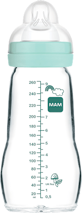 Babyflasche aus Glas Feel Good matt, grün, von Geburt an, 260 ml, 1 St mam
