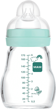Babyflasche aus Glas Feel Good matt, mint, von Geburt an, 170 ml, 1 St mam