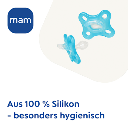 Schnuller Comfort Silikon, blau/türkis, 0-3 Monate, 2 St mam