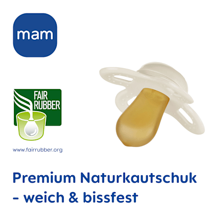 Schnuller Original Start Kautschuk, blau/creme, 0-2 Monate, 2 St mam