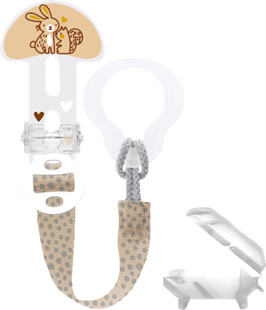 Schnullerband Clip it! & Cover, beige, 1 St mam