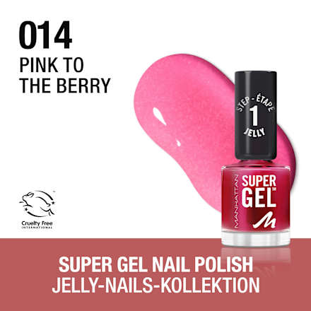 Nagellack Super Gel Jelly 014 Pink To The Berry, 12 ml MANHATTAN Cosmetics