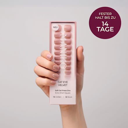 Künstliche Nägel Soft Gel Press Ons Cat Eye Velvet Extra Short Square, 32 St
