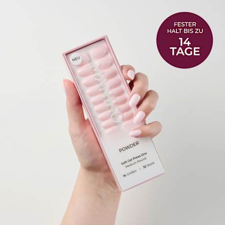 Künstliche Nägel Soft Gel Press Ons Powder Medium Round, 32 St