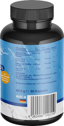Resveratrol capsules 60 stuks, 38 g
