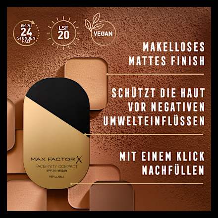 Foundation Facefinity Compact LSF 20, 031 Warm Porcelain nachfüllbar, 10 g