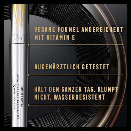 Mascara Masterpiece 2in1 Lash Wow 01 Black, 7 ml MAX FACTOR