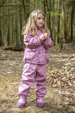 Regenjacke mit Punkte-Muster, lila, Gr. 122/128, 1 St