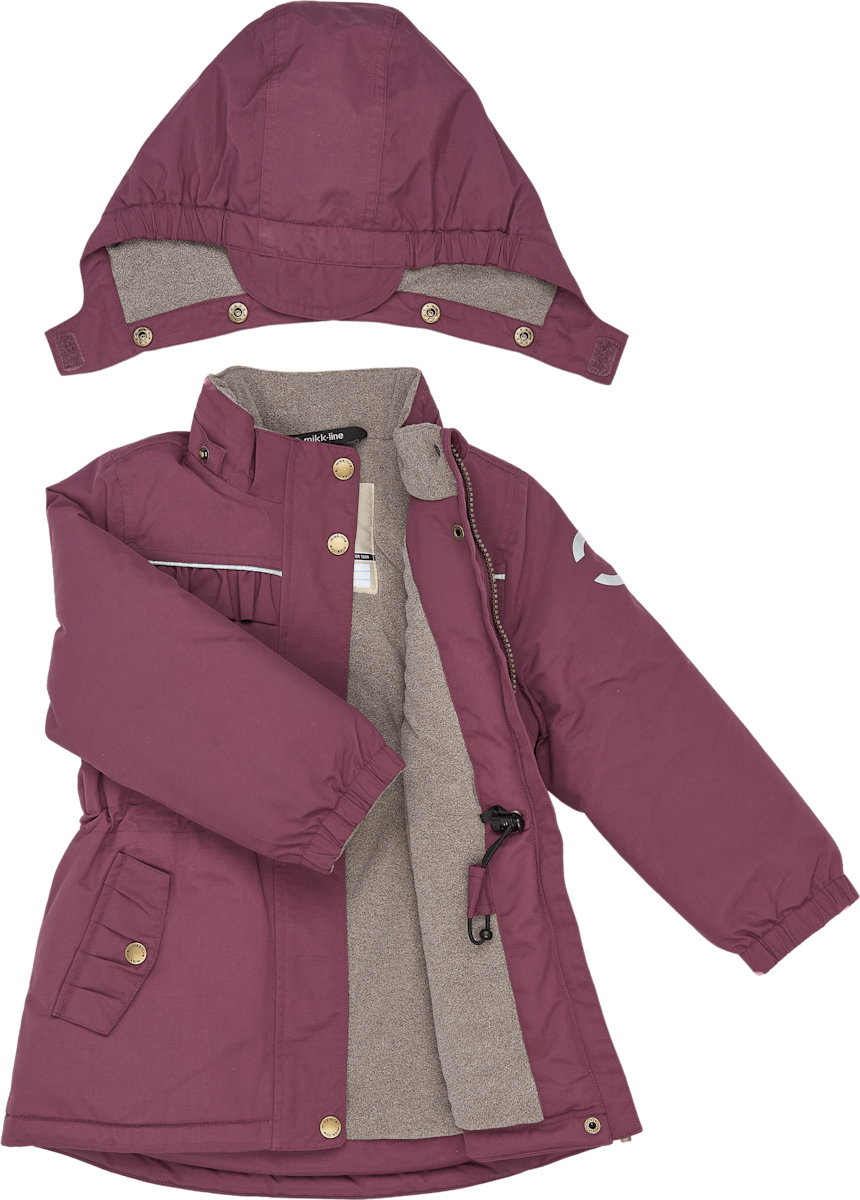 Mikk-Line Winterjacke mit Rüschen-Details, lila, Gr. 122/128, 1 St