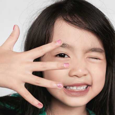Nagellack Peel-Off Glitzer pink für Kinder, 5 ml
