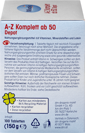 A-Z Komplett Depot ab 50, Tabletten, 100 St, 150 g Mivolis