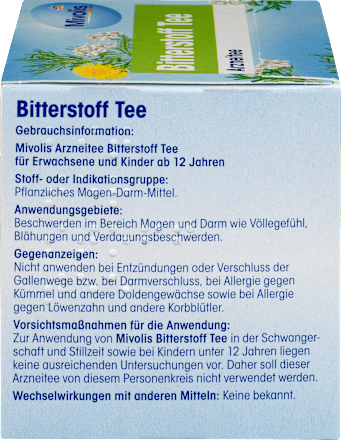 Medicinale thee, bittere thee (12 zakjes), 21 g