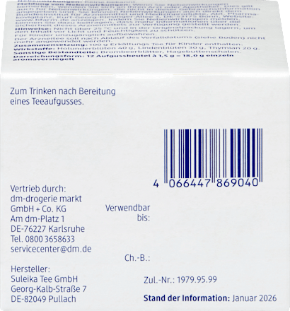 Arzneitee, Erkältungs Tee für Kinder (12 Beutel), 18 g