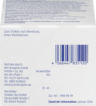 Arzneitee, Verdauungs Tee (12 Beutel), 21 g