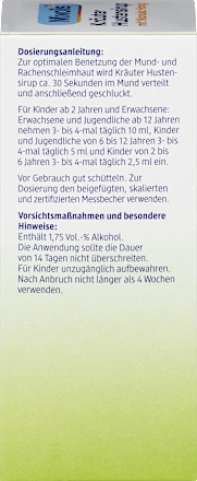 Kräuter Hustensirup mit Manuka Honig, 150 ml