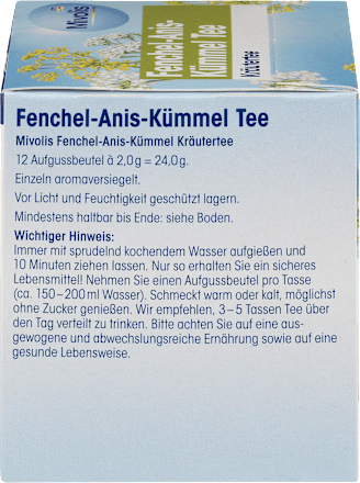 Kruidenthee, venkel-anijs-karwijthee (12 zakjes), 24 g