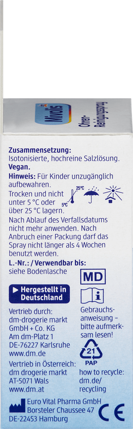 Mivolis Ohren-Reinigungsspray, 20 ml