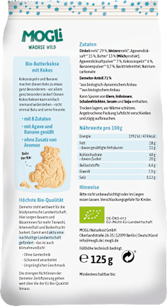 Kinderkekse Kokos ab 3 Jahren, 125 g