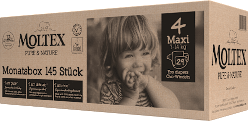 Windeln Pure & Nature Gr. 4 Maxi (7-14 kg), Monatsbox, 145 St