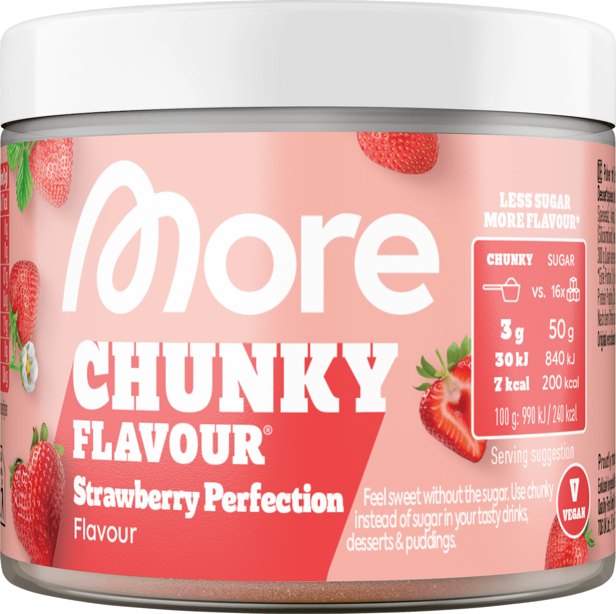 More Nutrition Süßungsmittel, Chunky Flavour Strawberry Perfection, 90 g