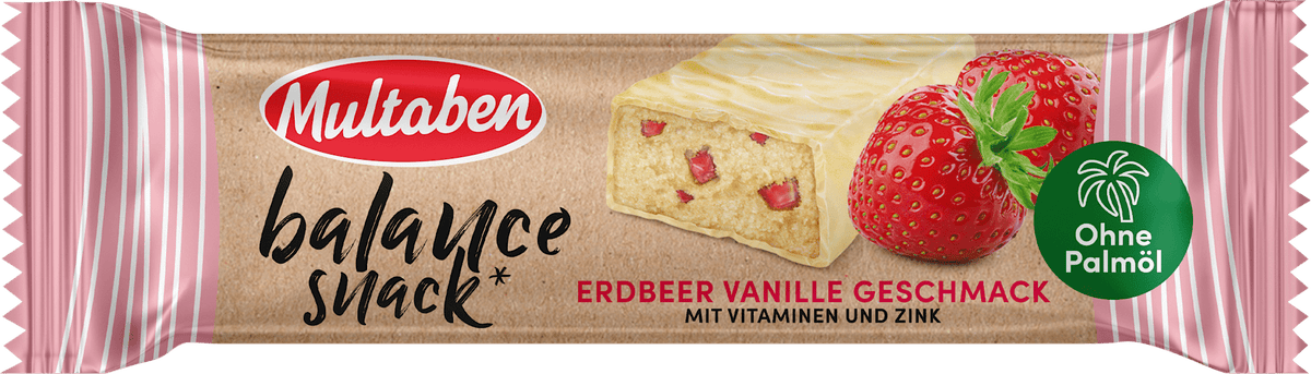 Barre énergétique Multaben à la fraise et à la vanille, 38 g