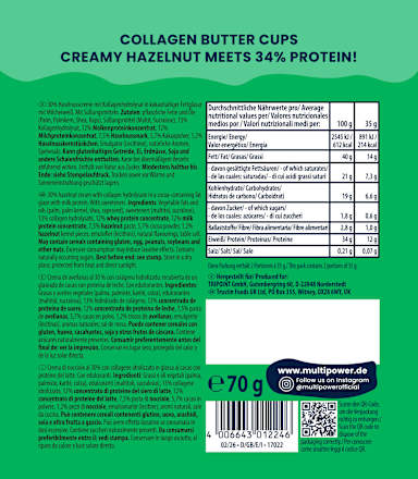 Collagen Hazelnut Butter Cups, 70 g