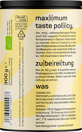 Proteinpulver Bourbon Vanille, vegan, 300 g