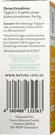 Vitamin D3 1000 I.E. + K2 Tropfen, 30 ml