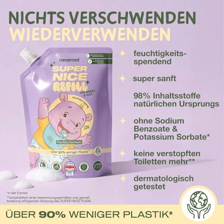 Feuchttuchschaum, Nachfüllpack, 240 ml