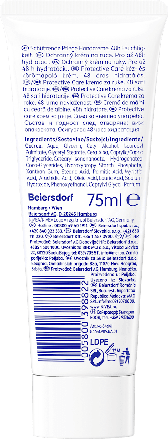NIVEA Handcreme protective care mit Bienenwachs, 75 ml