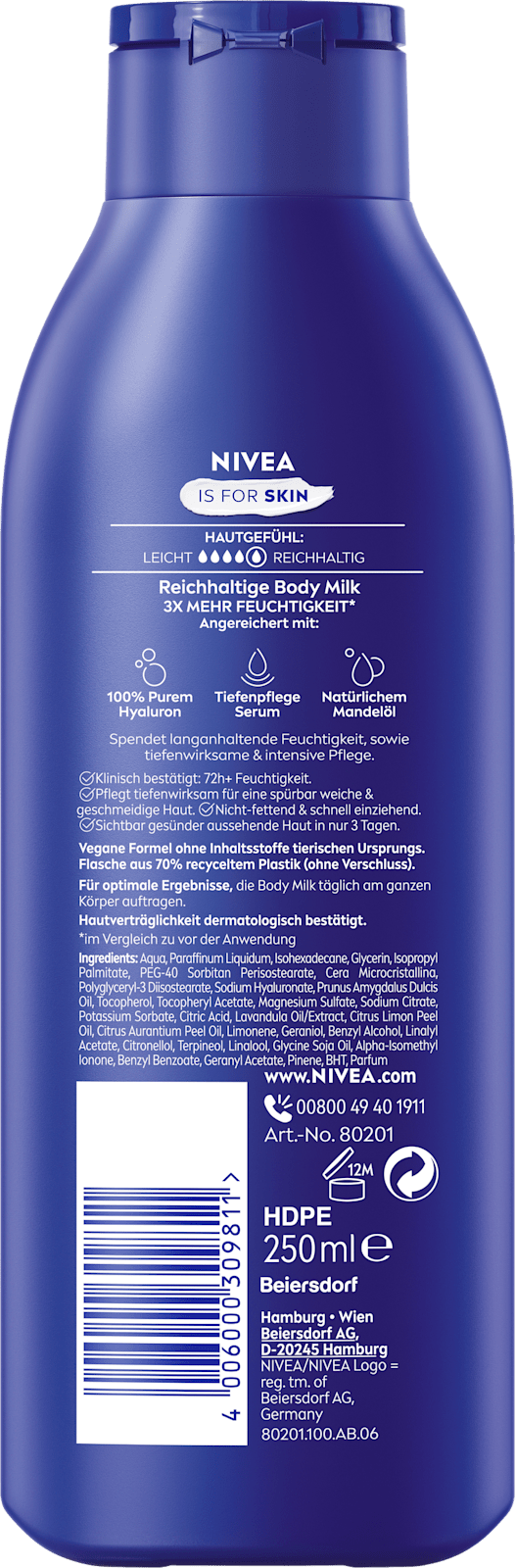 NIVEA Körpermilch Reichhaltige Body Milk, 250 ml