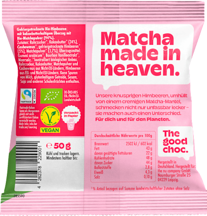 Trockenfrüchte Matcha Crunchy Raspberries, 50 g