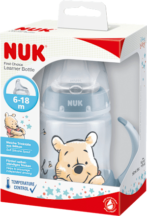 Trinklernflasche First Choice Disney Temperature Control , anthrazit, 6-18 Monate, 150ml, 1 St NUK