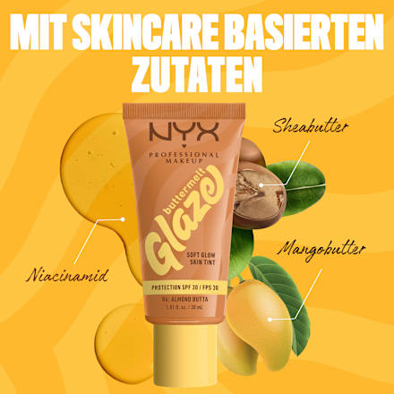Foundation Buttermelt Glaze mit LSF 30, 04 Almond Butta, 30 ml