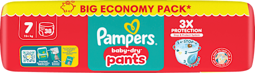 Baby Pants Baby Dry Gr.7 Extra Large (15+ kg), Big Pack, 38 St Pampers