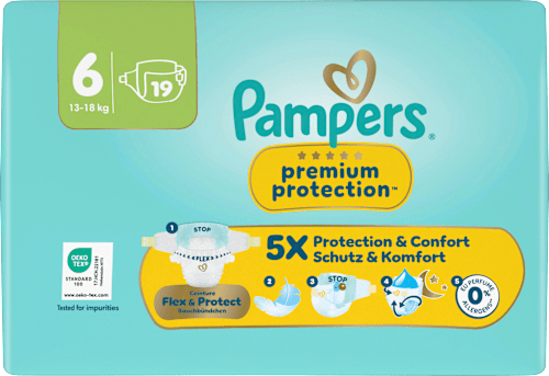 Windeln Premium Protection Gr. 6 XL (13-18 kg), 19 St