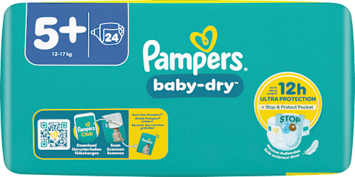 Windeln Baby Dry Gr.5+ Junior+ (12-17 kg), 24 St Pampers