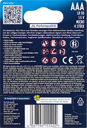 Batterie Micro AAA, 4 St
