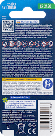 Lithium Knopfzelle CR 2450, 1 St