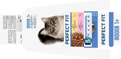 Nassfutter Katze mit Huhn & Lachs, Indoor Multipack (12x85 g), 1.020 g