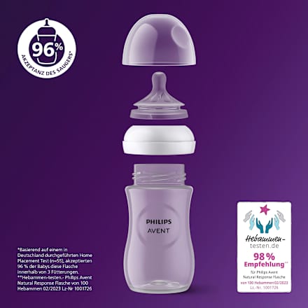 Babyflasche Natural Response weiß, von Geburt an, Doppelpack, 125ml, 1 St