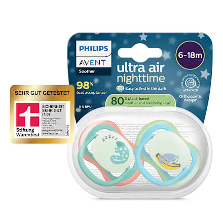 Schnuller ultra air nighttime Silikon, grün/blau, 6-18 Monate, 2 St