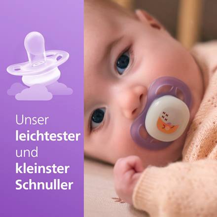 Schnuller ultra start Nighttime, lila/creme, 0-2 Monate, 2 St PHILIPS AVENT